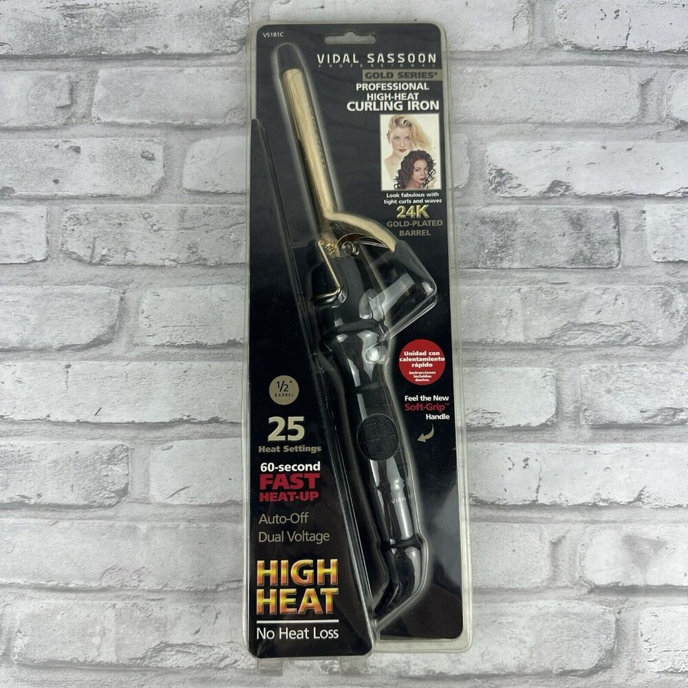 Vidal Sassoon Pro 24k Gold Series High Heat VS181C Curling Iron 1/2" Barrel